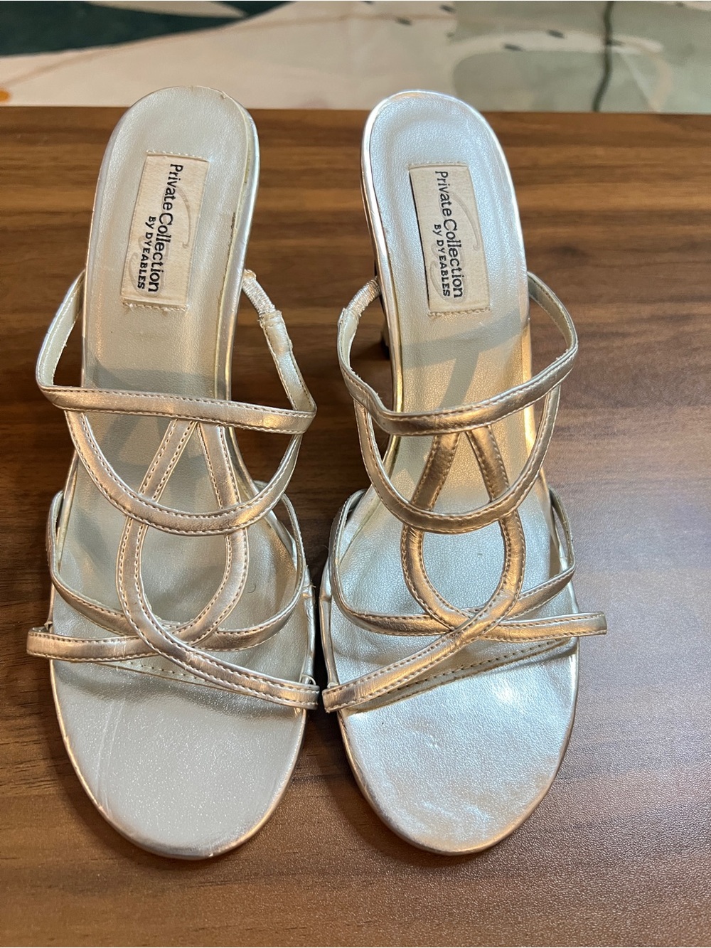 Vintage Dyeables Silver Kitten Heeled Sandal (sz. 8)